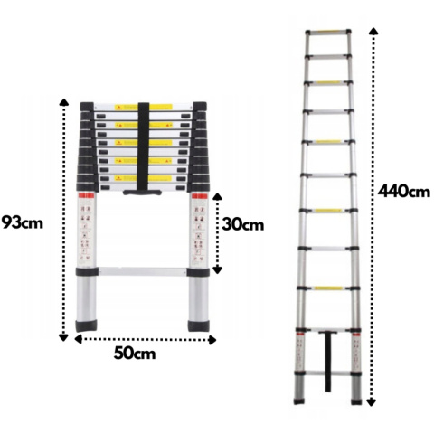 DRABINA TELESKOPOWA 4,4M DRABINA TELESKOPOWA 4,4M