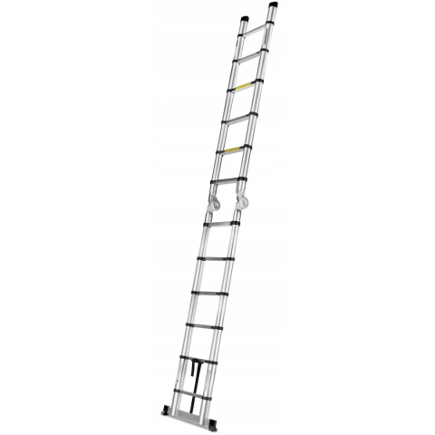DRABINA TELESKOPOWA ALUMINIOWA 3,8m (1,9m + 1,9m) PRZEGUBOWA WIELOFUNKCYJNA DRABINA TELESKOPOWA ALUMINIOWA 3,8m (1,9m + 1,9m) PRZEGUBOWA WIELOFUNKCYJNA