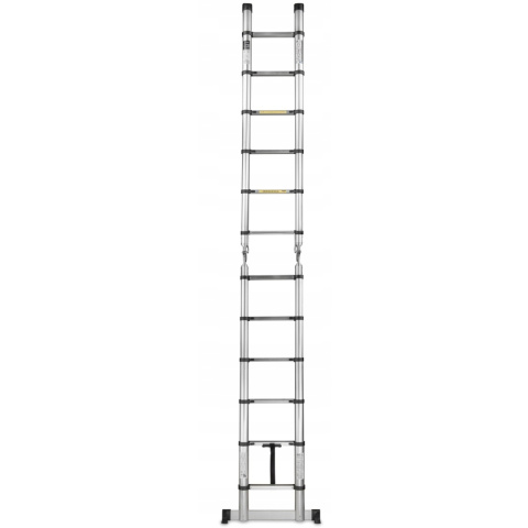 DRABINA TELESKOPOWA ALUMINIOWA 3,8m (1,9m + 1,9m) PRZEGUBOWA WIELOFUNKCYJNA DRABINA TELESKOPOWA ALUMINIOWA 3,8m (1,9m + 1,9m) PRZEGUBOWA WIELOFUNKCYJNA