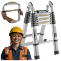 DRABINA TELESKOPOWA ALUMINIOWA 6,2m (3,1m + 3,1m) PRZEGUBOWA